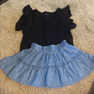 GAP Black Flutter Sleeve Girls Top